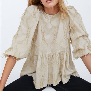 Nude Zara Blouse mit Fransen