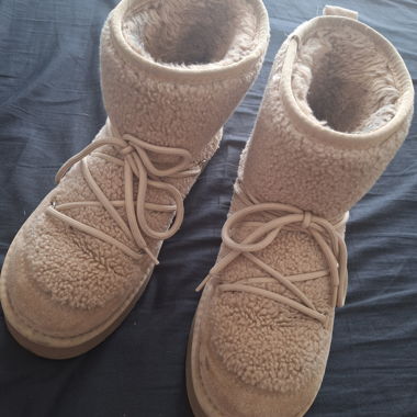 Bottes d’hiver en teddy beige