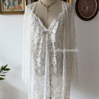 Set Peignoir Bridal in Pizzo Inbloom Taglia L