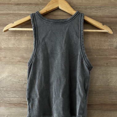Grey Ribbed Tank Top