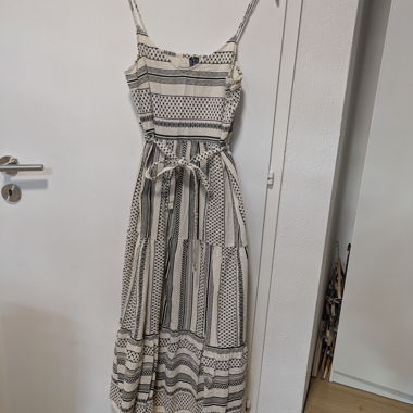 Robe longue imprimée bicolore