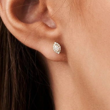 vergoldete Sterling Silber Ohrstecker mit Zirkonia
