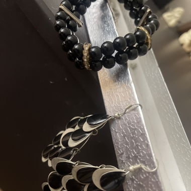Earrings and bracelet