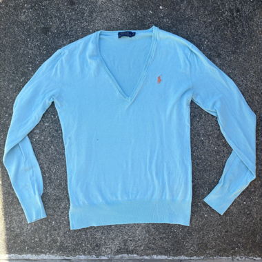 Maglione polo Ralph Lauren blu baby