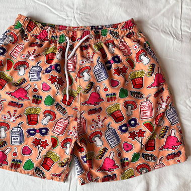 Boxer da bagno con grafica