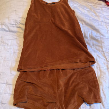 Brown Velour Playsuit