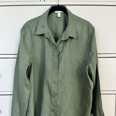 H&M Grüne Leinenhemd