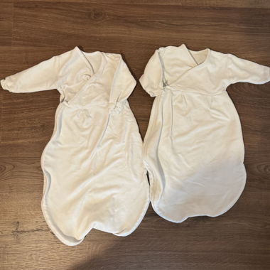 2x White Baby Sleep Sack