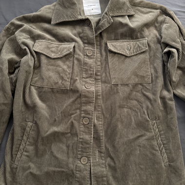 Veste-chemise en velours côtelé kaki Blacksalt