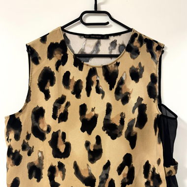 blouse panter leopard print zara xl 42 size
