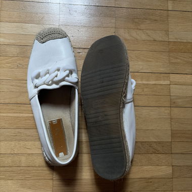 White espadrille slip-ons