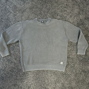 Strick / Knit Sweater Pullover grau Grösse M
