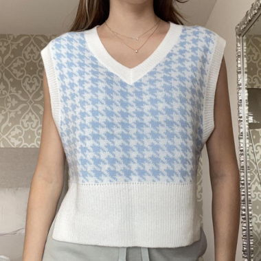 Vest blue white