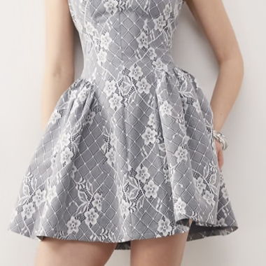 Jacquard Lace Mini Dress