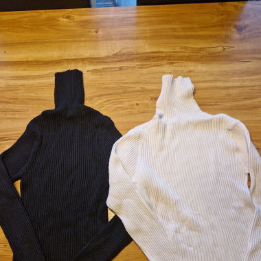 Schwarz und Weiss Kragen Pullover