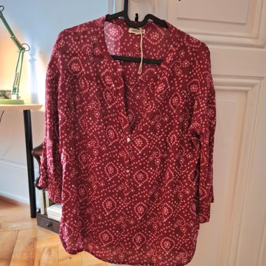 Boho blouse raspberry colour Size L