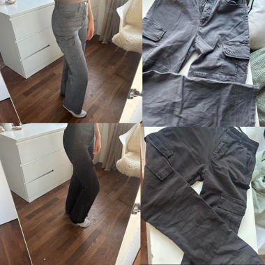 Ensemble de pantalon cargo gris et noir (2 pièces)