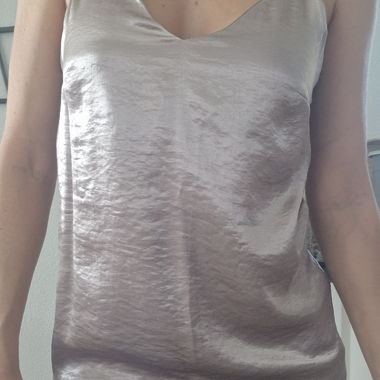 Top in raso H&M rosa taupe TG 36