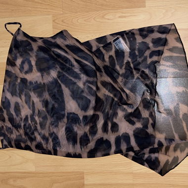 Leo-print see-through top