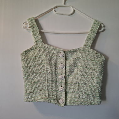 Gilet crop-top in tweed HALLHUBER