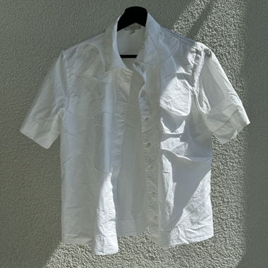kurzarmhemd mit wellen-detail