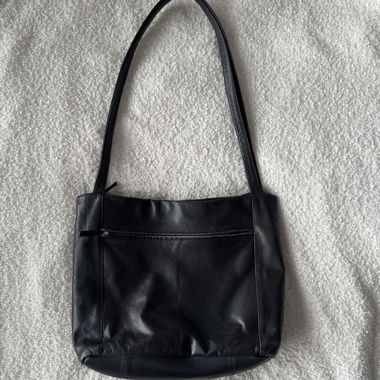 Borsa a spalla in pelle Maestro nera