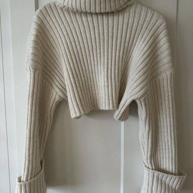 Cropped Rollkragenpullover