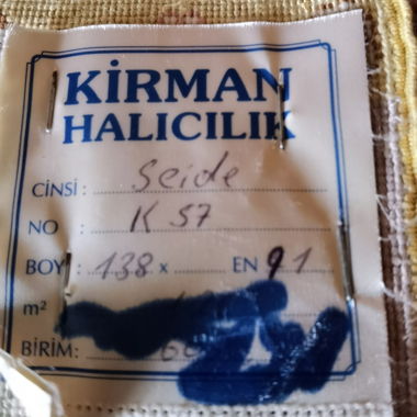 Kirman Halicilik Silk Hand-Knotted Oriental Rug