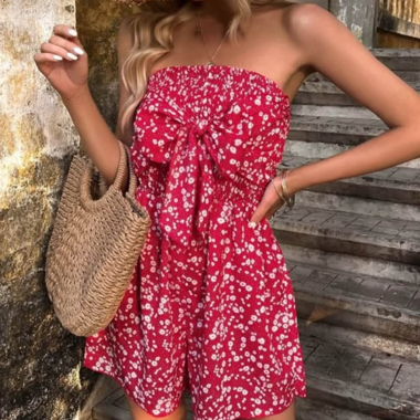 Floral Bustier Shorts Jumpsuit