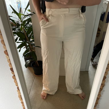 Beige Stoffhose Gr. 42