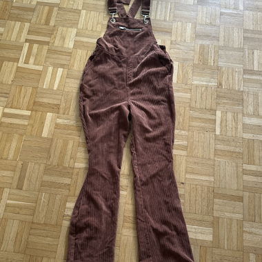 Cord-Latzhose braun