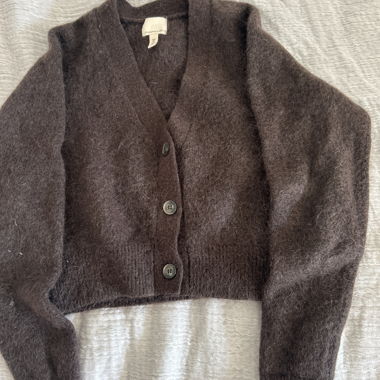 Cardigan in maglia marrone