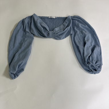 NA-KD blue puff sleeve top