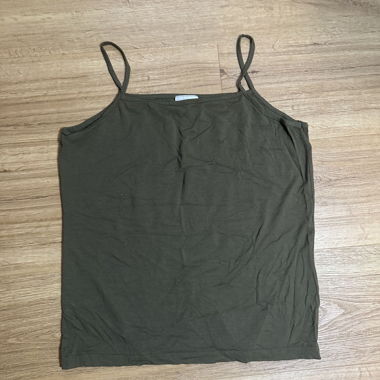 Olive green spaghetti strap top XL