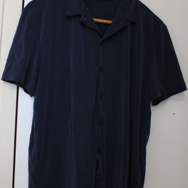 Chemise courte bleue Adolfo Dominguez
