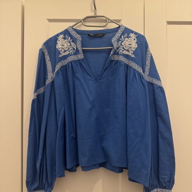 Blue bohemian blouse