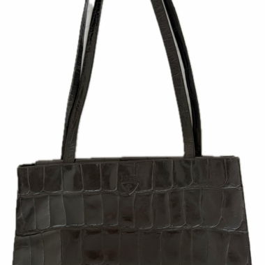 JOOP! Shopper vintage in pelle con goffratura coccodrillo nero