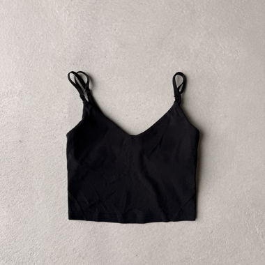 Lululemon schwarzes kurzes Tanktop