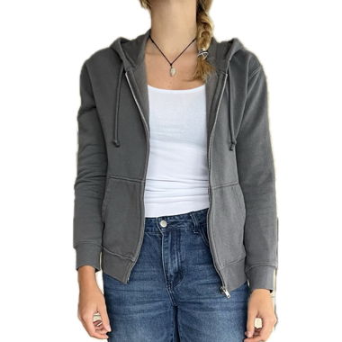 Dark grey zip-up hoodie