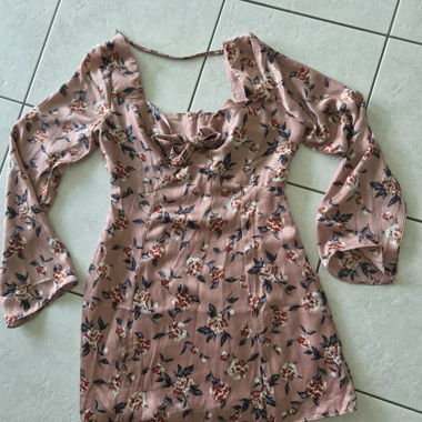 Floral Pattern Mini Dress