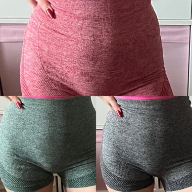 Shorts rosa, verde, grigio con scrunch Taglia S