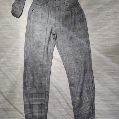 Vero Moda checked trousers grey size S