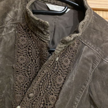Velvet jacket with details, grey