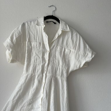 Zara white short sleeve summer dress