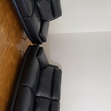 Ensemble de canapés en cuir noir