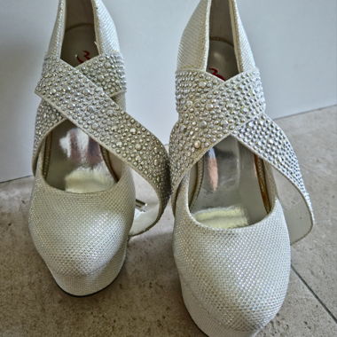 Strass High Heels silber