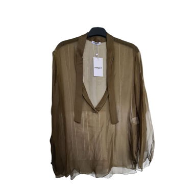 Blouse Cacharel en soie transparente, vert olive
