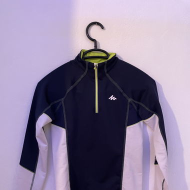 Pull Quechua bleu et blanc