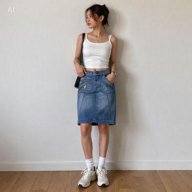 Gonna in denim Trf Vintage