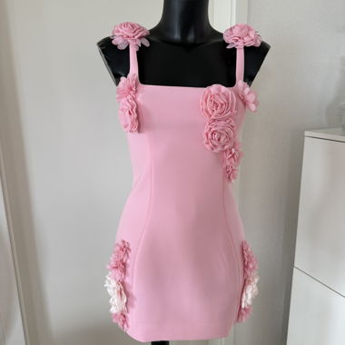 Pink floral mini dress